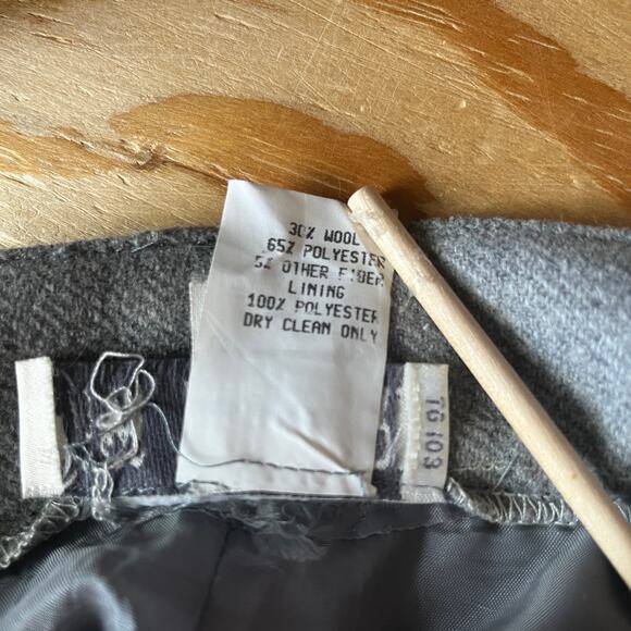 Vintage 90s Gray Wool Blend Librarian Button Pencil Skirt Size XS Small - Picture 6 of 7